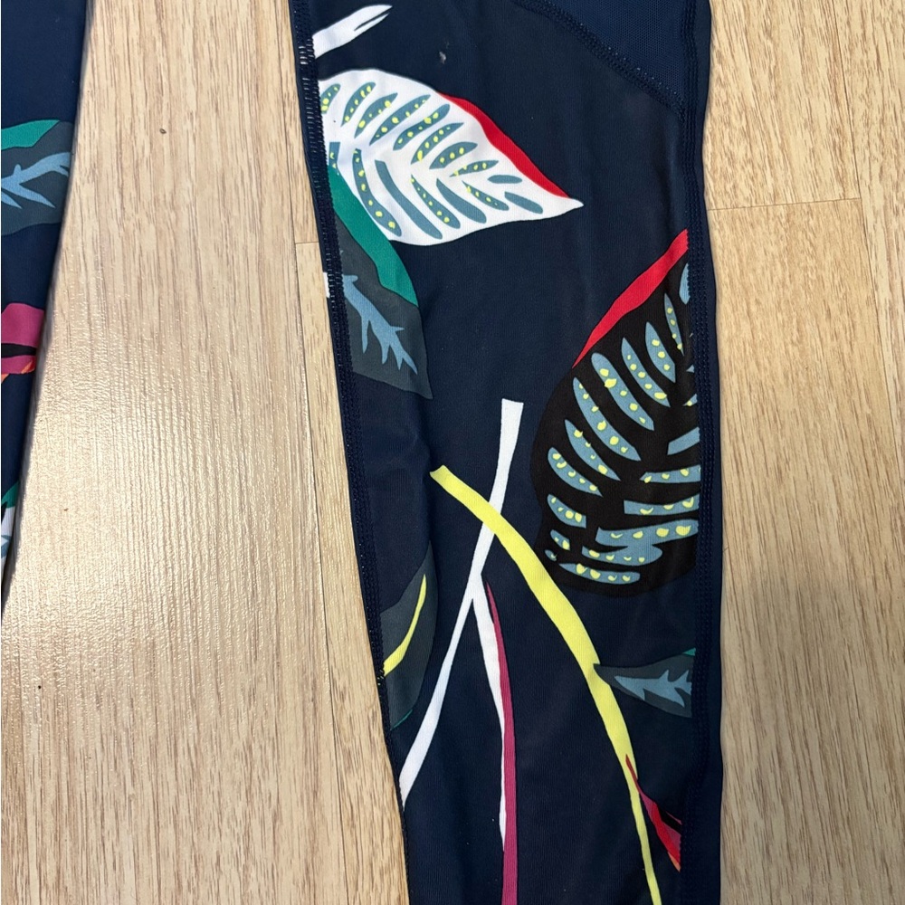 JoyLab Navy Floral Women's Swim Leggings - Picture 3 of 7